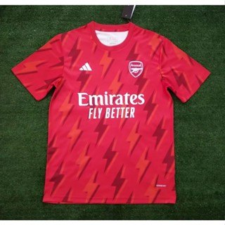 พร้อมส่ง เสื้อกีฬาแขนสั้น ลายทีมชาติฟุตบอล Arsenal 2023-24 ชุดเหย้า สีแดง สําหรับผู้ชาย