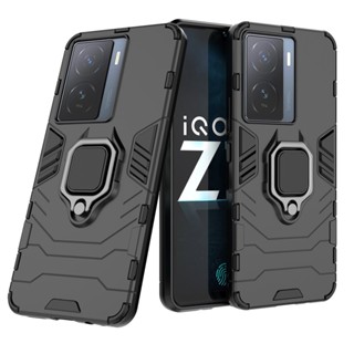 เคสโทรศัพท์มือถือ PC แบบแข็ง พร้อมแหวนนิ้ว สําหรับ IQOO Z7 5G IQOO Z7 IQOO Z7