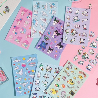 Sanrio สติกเกอร์เลเซอร์ กันน้ํา สติกเกอร์ติดถ้วยน้ํา สติกเกอร์บัญชีมือ