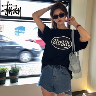 STUSSY เสื้อยืด ผ้าฝ้าย คอกลม ทรงหลวม แบบดั้งเดิม สําหรับคู่รัก