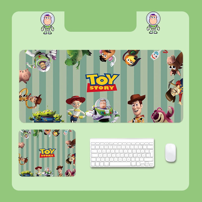 Kam แผ่นรองเมาส์ กันน้ํา ขนาดใหญ่ 800 มม. X 300 มม. พิมพ์ลาย Toy Story Woody Buzz Lightyear สําหรับคอมพิวเตอร์ตั้งโต๊ะ สํานักงาน