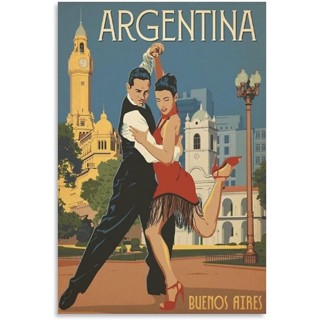 โปสเตอร์ภาพวาดผ้าใบ รูป Argentina Aires สไตล์วินเทจ โมเดิร์น สําหรับตกแต่งผนัง