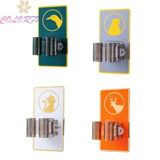 【COLORFUL】Mop Holder Orange Wall Mounted White 4*pcs For Hanging Mop Broom Umbrella