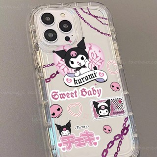 Yiki|เคสโทรศัพท์มือถือแบบนิ่ม ใส ลายการ์ตูนคุโรมิ หัวใจ หวานแหวว สําหรับ Samsung A24 A22 A14 A13 A12 A04E A04 A03S A03 A02S A02 A11 A10S A10