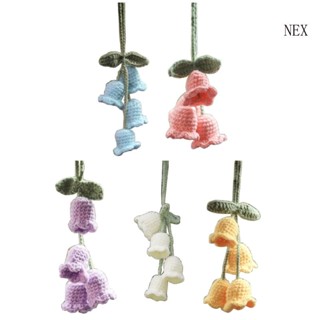 Nex จี้กระดิ่งแขวนตกแต่งกระจกมองหลังรถยนต์ สีขาว สีเหลือง สีม่วง สีฟ้า