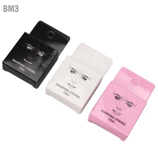 BM3 3pcs 32.8ft Microblading String Measurement 15ml Pre Inked Eyebrow Mapping สีดำ สีขาว สีชมพู