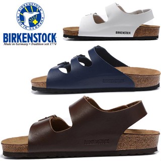 Birkenstock รองเท้าแตะชายหาด พื้นแบน แต่งหัวเข็มขัด สไตล์โรมัน สําหรับผู้ชาย และผู้หญิง