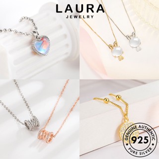 Laura Jewelry แท้ สร้อยคอเงิน 925 ประดับเพชรโมอิส เรียบง่าย สําหรับผู้หญิง M050