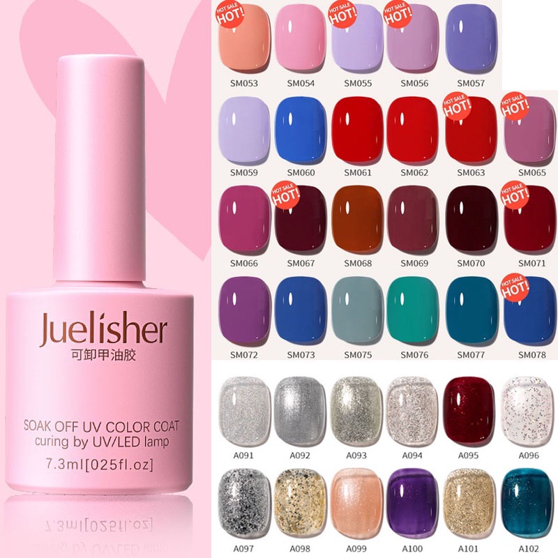 JUELISHER(54-102) สีเจล เจลทาเล็บ สีเจลทาเล็บ 7.3ml สีทาเล็บเจล สีทาเล็บ เนื้อสีแน่น แแบบต้องอบ (ต้อ