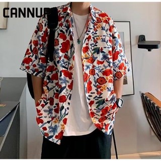 CANNUP เสื้อ เสื้อลายดอก เสื้อฮาวาย ส่ได้ทั้งชาย-หญิง ใส่สบายๆ เสื้อสงกรานต์ C26A064