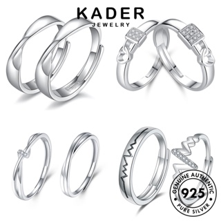 Kader Jewelry แหวนเงิน 925 ประดับเพชรโมอิส เรียบง่าย เครื่องประดับคู่รัก M061