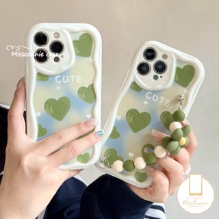 เคสโทรศัพท์มือถือ ขอบโค้ง ลายภาพวาดสีน้ํามัน รูปหัวใจ 3D สีเขียว สําหรับ Realme C55 C53 C21Y C12 C25s C11 C15 C33 C35 C3 C1 C21 C30 C25 9i 5i 7i 6i 5s C20 C25Y C17 C31 C20A