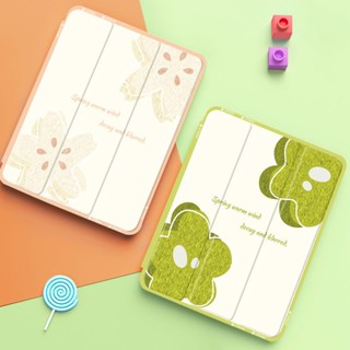 บุปผา ลายการ์ตูน กันกระแทก สร้างสรรค์ เคสiPad อะคริลิ เคสไอเเพด พร้อมถาดใส่ปากกา ฝาหลังใส Compatible For เคสไอเเพด Gen9 เคสไอเเพด Gen10 เคสไอเเพด Air5 เคสไอเเพด Air4 เคสไอเเพด Mini 6 iPad 2022 iPad Air5 iPad 2021 Gen9 iPad 2020 Gen8 iPadPro