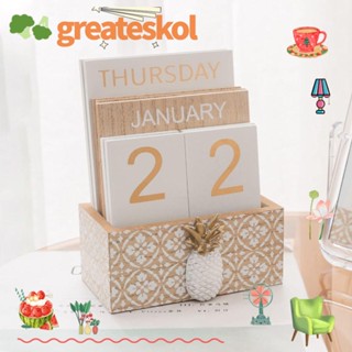 GREATESKOL ปฏิทินไม้ รูปสับปะรด สไตล์วินเทจ สําหรับตกแต่งบ้าน