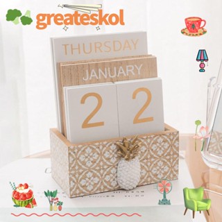 GREATESKOL ปฏิทินไม้ รูปสับปะรด สไตล์วินเทจ สําหรับตกแต่งบ้าน