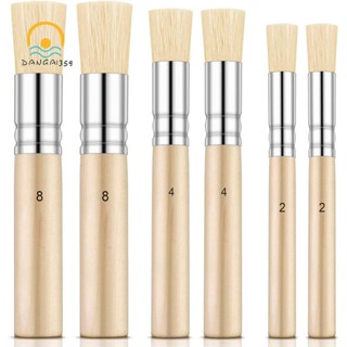 แปรงไม้ ลายฉลุ 3 ขนาด สําหรับวาดภาพระบายสีน้ํา อะคริลิค งานฝีมือ DIY 6 ชิ้น
