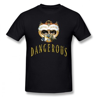 เสื้อยืดลําลอง ผ้าฝ้าย แขนสั้น พิมพ์ลาย Michael Jackson Dangerous โอเวอร์ไซซ์ เรียบง่าย แฟชั่นฤดูร้อน สําหรับผู้ชาย ไซซ์ XS-4XL-5XL-6XL