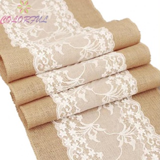 【COLORFUL】Table Runner Festival Home Decor Natural Jute Replacement Rustic Spare Parts