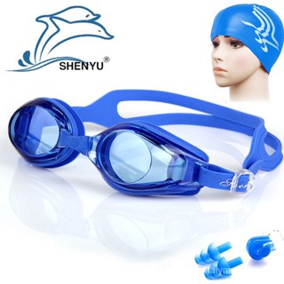 Shenyu ปลั๊กคลิปหนีบจมูก และหมวกว่ายน้ํา หนัง PU กันหมอก 755 ชุด