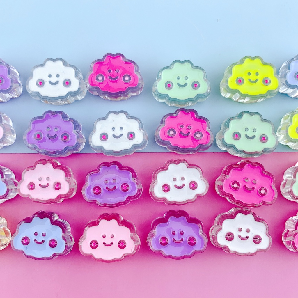 5ชิ้นหัตถกรรมทําลูกปัดหลวม ทําเอง ยิ้มใบหน้าลูกอมสีน่ารักสร้อยคอสร้อยข้อมือสําหรับเครื่องประดับเคลือบเมฆ