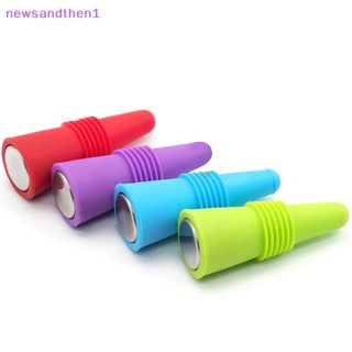 Newsandthen1 4/8 ชิ้น จุกไวน์ สําหรับขวดไวน์ ที่มีสีสัน ซิลิโคน จุกไวน์ สเตนเลส ฝาปิด จุกปิดขวดไวน์ ฝาครอบขวดเครื่องดื่ม ดี