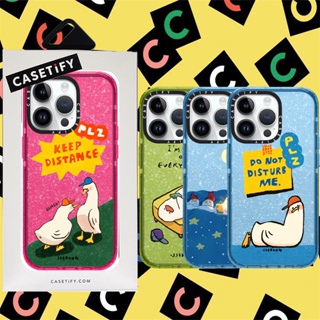 Casetify เคสโทรศัพท์มือถือ ซิลิโคนนิ่ม TPU ใส กันกระแทก ลายตัวอักษร แต่งกลิตเตอร์ มีลายด้านข้าง สําหรับ iPhone 11 12 13 14 Pro Max