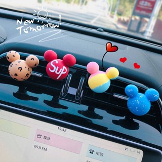 Car Air Conditioner Air Outlet Decoration Fashion Brand Mickey Headwear Car Aromatherapy Mickey Mouse Head Fragrant Stone Creative Ornaments Cute Car Decoration  car interior accessories