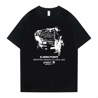 เสื้อยืด พิมพ์ลายการ์ตูนอนิเมะ Initial D มังงะ 90S Toyota 1985S Ae86 Fcmvf Sprinter Trueno Gt Apex Fujiwara Takumi สําหรับผู้ชาย