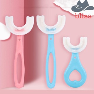 BLISS แปรงสีฟันซิลิโคน รูปตัว U พร้อมที่จับ แบบเรียบง่าย สําหรับเด็ก 2-12 ปี