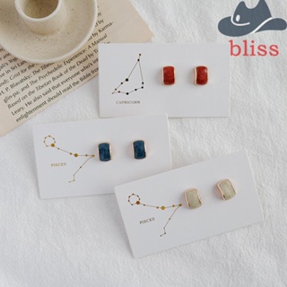 BLISS ต่างหูสตั๊ด รูปตัว C ทรงเรขาคณิต หรูหรา อินเทรนด์ สําหรับผู้หญิง