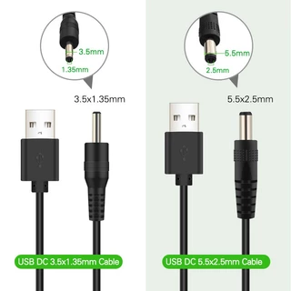 จัดส่งรวดเร็วสายไฟ Usb to DC 3.5x1.35/5.5x2.1/5.5x2.5/4.0x1.7/2.5x0.7 มม.พอร์ต DC สายชาร์จสายไฟ