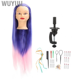 Wuyuu Mannequin Head Tool  Hair Blue Pink Soft Wig for Salon