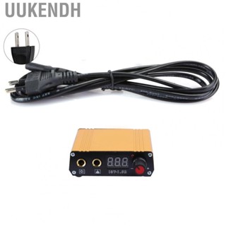 Uukendh Professional Mini Tattoo Machine Power Supply LCD Display Gold 100‑230V