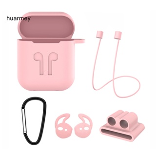 Huarmey เคสซิลิโคน แบบพกพา ป้องกันการสูญหาย สําหรับ Air Pods 1/2 5 ชิ้น