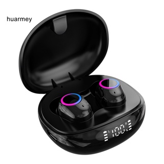 Huarmey F8 หูฟังสเตอริโอไร้สาย บลูทูธ 50 ตัดเสียงรบกวน หน้าจอดิจิทัล ขนาดเล็ก สําหรับเล่นกีฬา