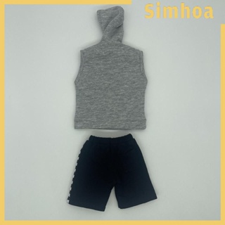 [SIMHOA] เสื้อกันหนาวแขนกุด มีฮู้ด และกางเกง 1/12 แฮนด์เมด สําหรับตุ๊กตาฟิกเกอร์ 6 นิ้ว 2 ชิ้น