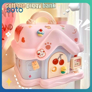 ♫ Cartoon Big House Piggy Bank Children Super-large Capacity Piggy Bank Desirable Small House Large Piggy Bank Gift