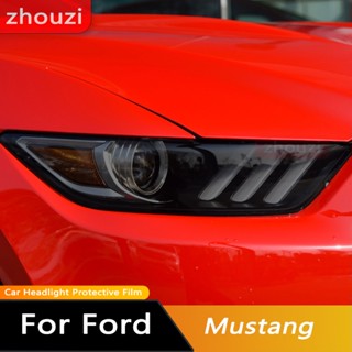 สติกเกอร์ฟิล์มใส TPU ติดไฟหน้ารถยนต์ สีดํา สําหรับ Ford Mustang 2015-Present 2022 Shelby GT500