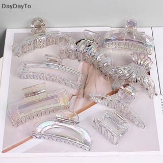 Daydayto กิ๊บติดผม พลาสติกใส หรูหรา เรียบง่าย สีสันสดใส เครื่องประดับผมแฟชั่น TH