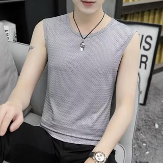 Rokistudio พร้อมส่ง เสื้อกล้าม ผ้าเรยอน แฟชั่นฤดูร้อน สําหรับผู้ชาย