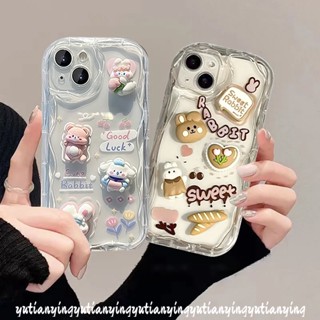 เคสโทรศัพท์มือถือ ขอบโค้ง ลายกระต่าย 3D สําหรับ Samsung A24 A12 A13 A50s A23 A21s A11 A31 A52s A04s A20 A14 A02s A51 A03 A20s A04 A50 A30s A32 A10s A03s A52 A303D