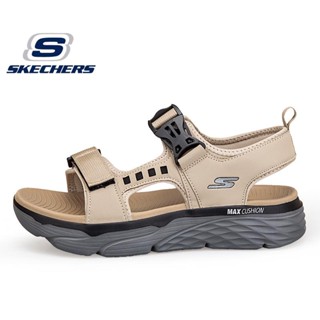 (ขนาด 40-45) 5 สี! ! Skechers_ MAX CUSHION รองเท้าแตะลําลอง น้ําหนักเบา ระบายอากาศ เหมาะกับการเล่นโยคะ แฟชั่นฤดูร้อน สําหรับผู้ชาย