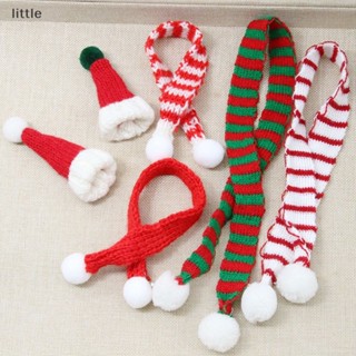 thlittle 2pcs Mini Doll Christmas Caps Knitted Scarves Mini Clothes Kids Xmas Ornament Boutique