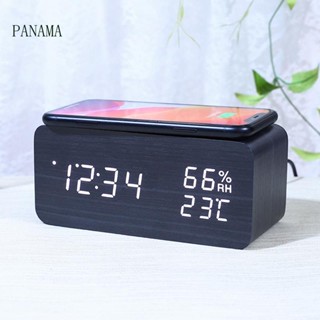 N นาฬิกาปลุกดิจิทัล สามชุด พร้อมปฏิทินไร้สาย ชาร์จโทรศัพท์ USB AAA