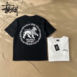 STUSSY เสื้อยืดแขนสั้น ผ้าฝ้าย ทรงหลวม แบบดั้งเดิม เหมาะกับใส่เล่นกีฬากลางแจ้ง สําหรับผู้ชาย และผู้หญิง