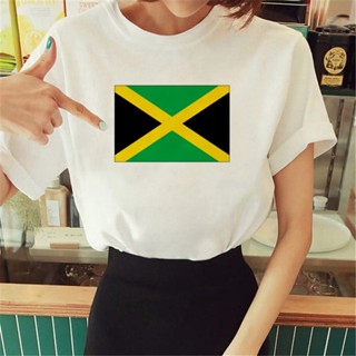 เสื้อยืด พิมพ์ลายกราฟฟิค Jamaica แฟชั่นฤดูร้อน สไตล์สตรีท สําหรับผู้หญิง