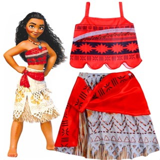 ชุดเดรสคอสเพลย์ Moana Dress Princess Vaiana สําหรับเด็กผู้หญิง เหมาะกับงานปาร์ตี้วันเกิด