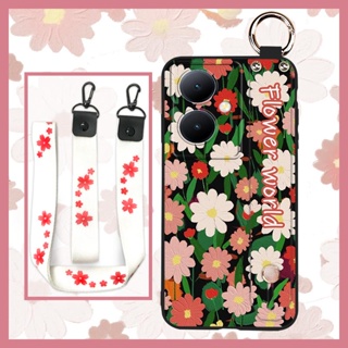 cute Kickstand Phone Case For VIVO Y78 5G Global/Y78+/V29 Lite 5G
Phone Holder ring painting flowers Wristband Anti-dust Lanyard