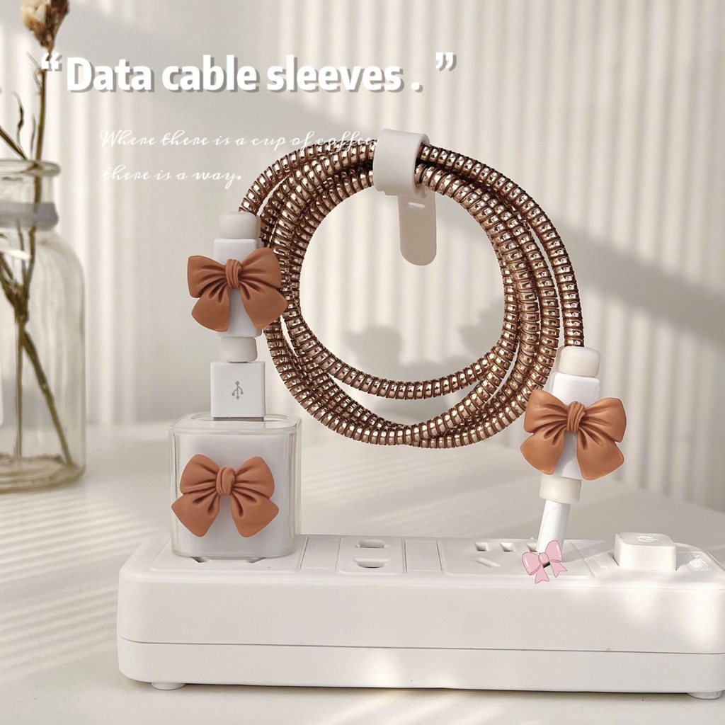 เคสป้องกันที่ชาร์จ ลายโบว์น่ารัก ทรงสี่เหลี่ยม สําหรับ iphone 5w ip7 8 6