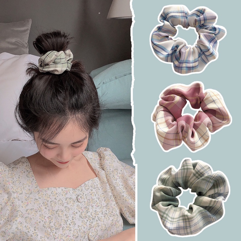 ยางรัดผมโดนัท ยางมัดผมผ้า 3สี เทรนด์แฟชั่นที่สามารถผูกหางม้าและหัวลูกชิ้น